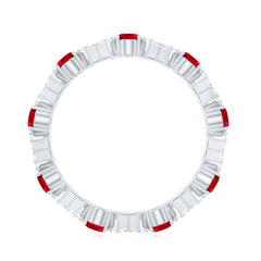 Certified Lab Grown Ruby Eternity Band Ring with Moissanite