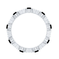 Certified Real Black Spinel Eternity Ring with Moissanite