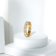 Pear and Baguette Cut Moissanite Alternate Eternity Band