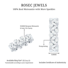 Marquise and Round Moissanite Cluster Eternity Band