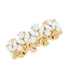 Marquise and Round Moissanite Cluster Eternity Band