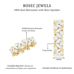Marquise and Round Moissanite Cluster Eternity Band