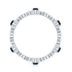 Pear Shape London Blue Topaz Crossover Eternity Band with Diamond