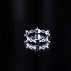 Pear Shaped Black Onyx and Diamond Crossover Wedding Band