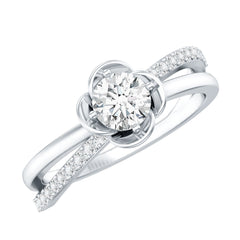 Flower Inspired Moissanite Proposal Ring for Women