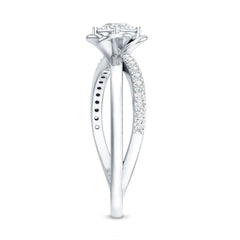 Flower Inspired Moissanite Proposal Ring for Women