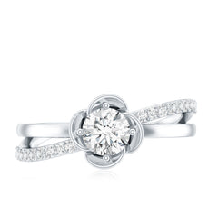 Flower Inspired Moissanite Proposal Ring for Women