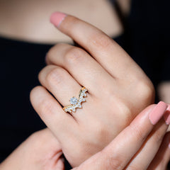 Designer Moissanite Curved Engagement Ring for Women