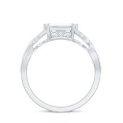 2.75 CT Octagon Cut Zircon East West Engagement Ring