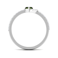 1.25 CT Minimal Marquise Cut Peridot Ring with Diamond Accent