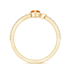 Minimal Marquise Fire Opal and Diamond Engagement Ring