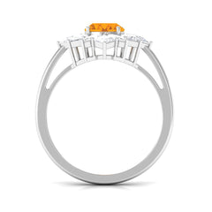 2.25 CT Oval Fire Opal Cocktail Engagement Ring with Moissanite