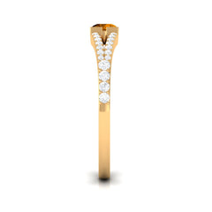 0.50 CT Split Shank Citrine Promise Ring with Diamond Accent