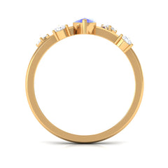 1 CT Marquise Tanzanite Minimal Solitaire Ring with Scatter Diamond