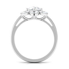 Cubic Zirconia Flower Promise Ring