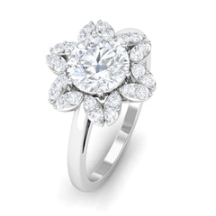 Cubic Zirconia Flower Promise Ring
