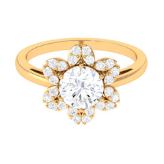 Cubic Zirconia Flower Promise Ring