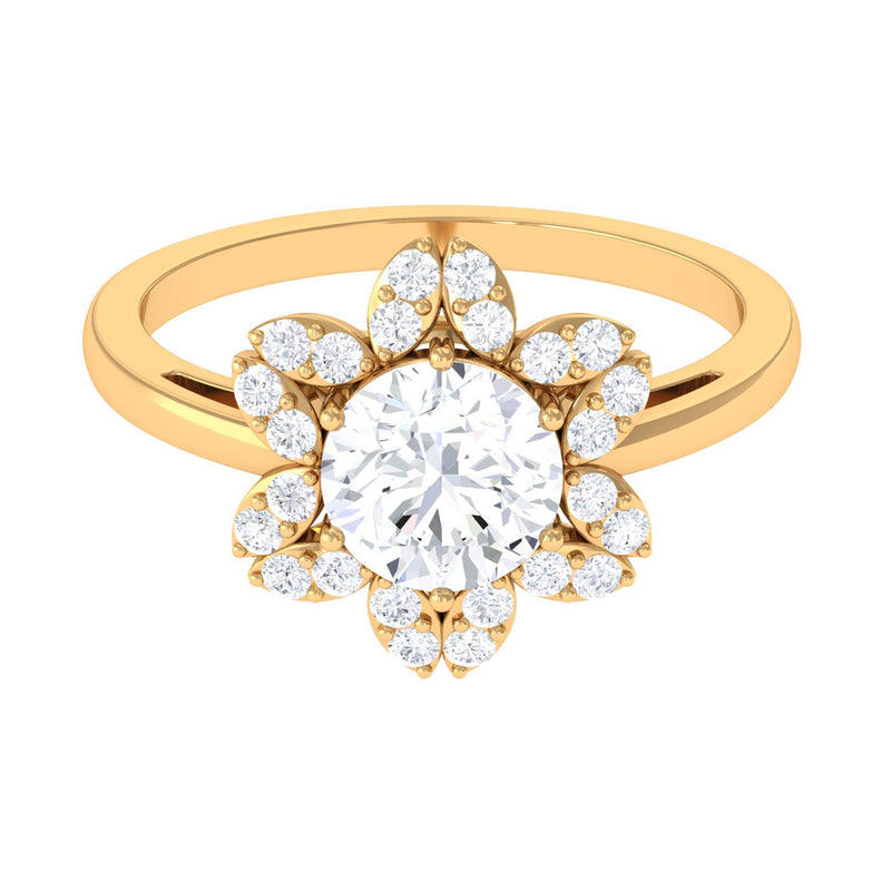 Cubic Zirconia Flower Promise Ring