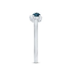 Pear Shape London Blue Topaz Infinity Promise Ring with Diamond