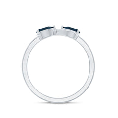 Pear Shape London Blue Topaz Infinity Promise Ring with Diamond