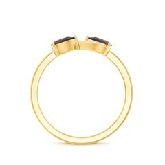 Real Garnet 2 Stone Infinity Promise Ring with Diamond