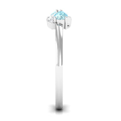 1/2 CT Pear Aquamarine Infinity Promise Ring with Diamond