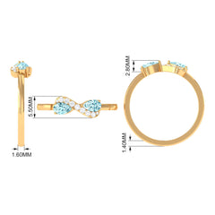 1/2 CT Pear Aquamarine Infinity Promise Ring with Diamond