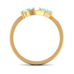 1/2 CT Pear Aquamarine Infinity Promise Ring with Diamond