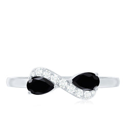 Black Onyx and Diamond Infinity Promise Ring