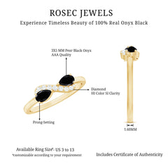Black Onyx and Diamond Infinity Promise Ring