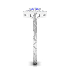 3/4 CT Minimal Tanzanite and Diamond Ring