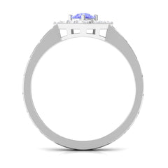 3/4 CT Minimal Tanzanite and Diamond Ring