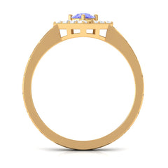 3/4 CT Minimal Tanzanite and Diamond Ring
