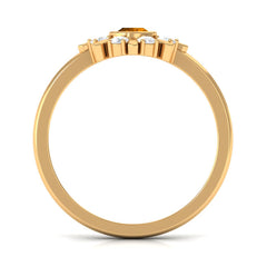 0.50 CT Citrine Statement Ring with Diamond Stones