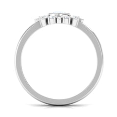 3/4 Carat Bezel Set Moonstone and Diamond Statement Ring