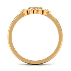 3/4 Carat Bezel Set Moonstone and Diamond Statement Ring