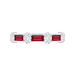 Ruby and Lab Grown Diamond Half Eternity Ring