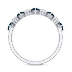 London Blue Topaz and Moissanite Heart Eternity Band