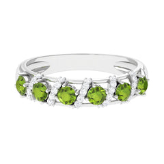 Designer Anniversary Ring with Peridot and Diamond
