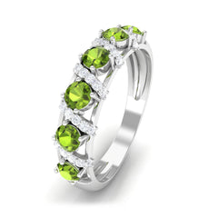 Designer Anniversary Ring with Peridot and Diamond