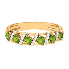 Designer Anniversary Ring with Peridot and Diamond