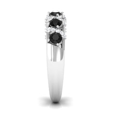 Black Spinel Designer Anniversary Band with Diamond