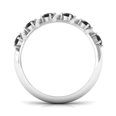 Black Spinel Designer Anniversary Band with Diamond