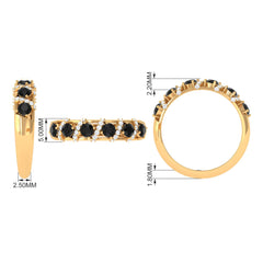 Black Spinel Designer Anniversary Band with Diamond