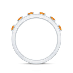 Natural Citrine Half Eternity Band Ring for Anniversary