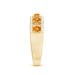 Natural Citrine Half Eternity Band Ring for Anniversary