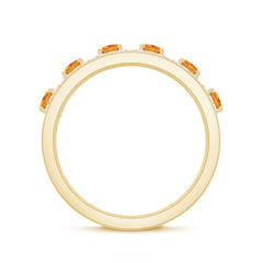 Natural Citrine Half Eternity Band Ring for Anniversary