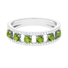 Peridot Anniversary Ring with Diamond