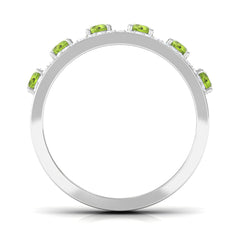 Peridot Anniversary Ring with Diamond