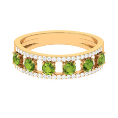 Peridot Anniversary Ring with Diamond